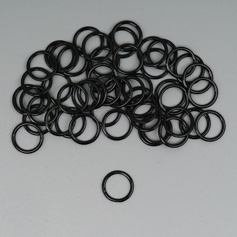 Кольца для бюстгальтера пластик ⌀12.0 мм, 50 шт, черный