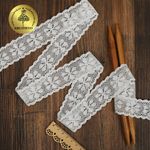 Кружево вязаное (тесьма) 35 мм / 10 метров, TBY.2444 цв.белый, Kruzhevo