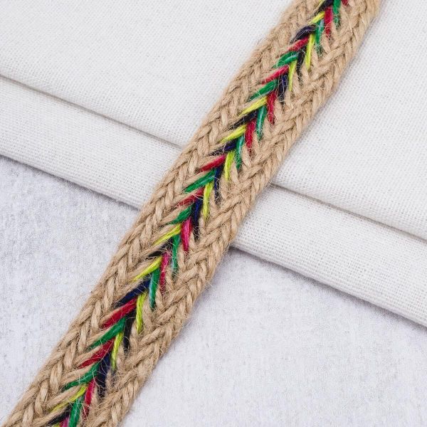 Тесьма отделочная джутовая 25 мм / 10 метров, 1-Н01, 23497