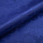 Ткань подкладочная (таффета) с рисунком 96 г/м², 100х145 см, 129 васильковый (розы), Gamma JTR