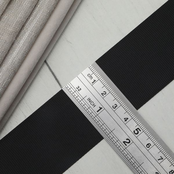 Лента репсовая (в рубчик) 40.0 мм, 160 черный, уп.18,28 м