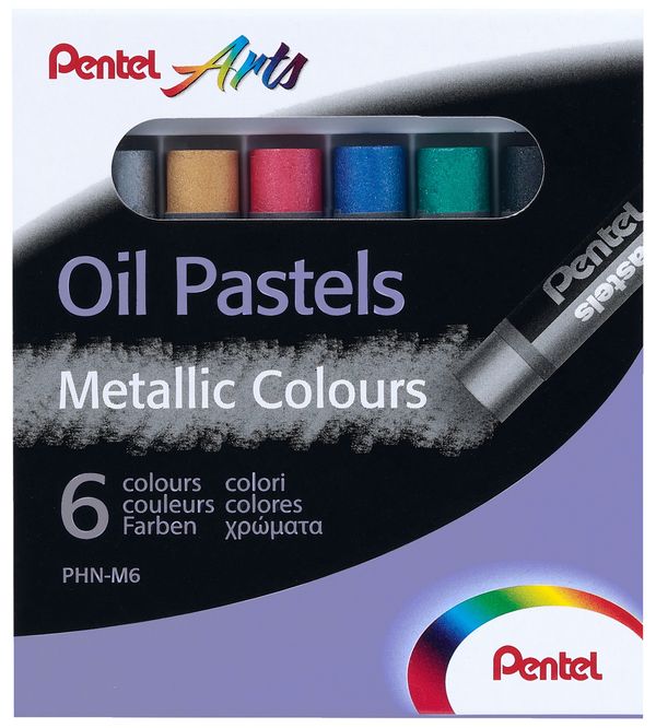 Пастель масляная металлик Pentel 6 цв, PHN-M6