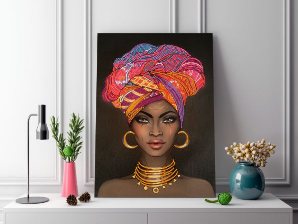 Алмазная (кристальная) мозаика Фрея, Африканская девушка, 30х40 см