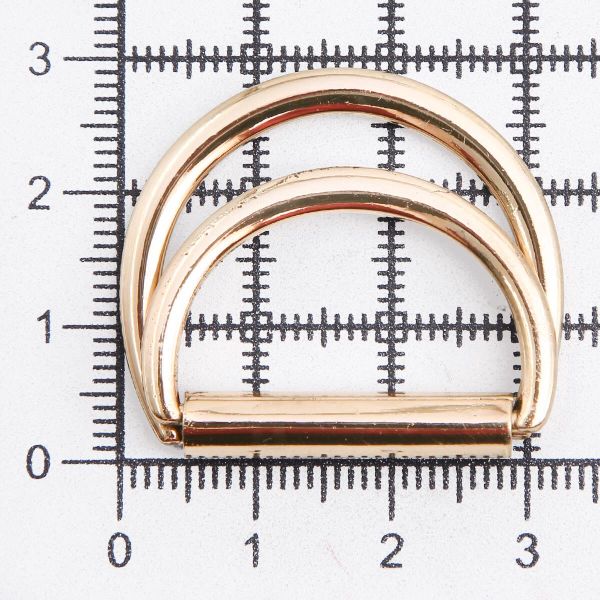 Полукольцо двойное металл внутр. 25 мм (внешн. 32х30 мм), 2 шт, металл, золото, MT-1852