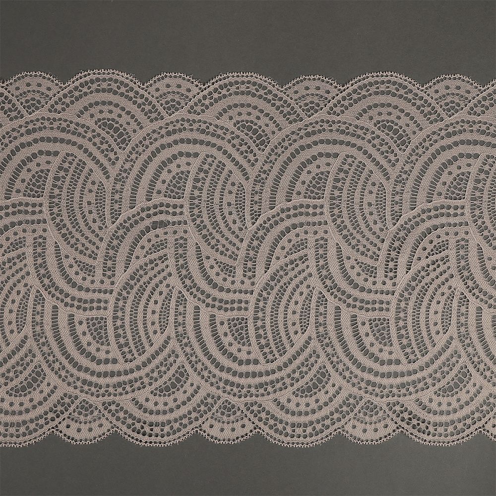 Кружево бельевое эластичное 210 мм / 3 м, 8033 цв.L168 серебристый пион, Kruzhevo