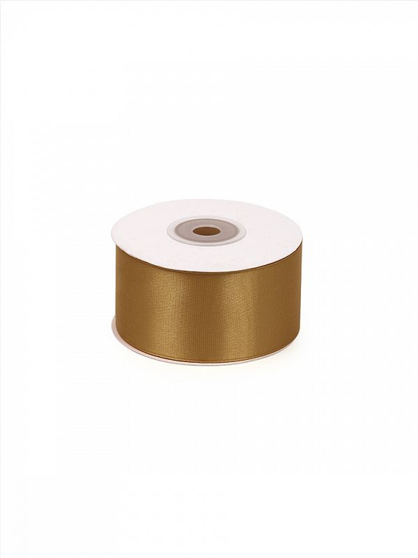 Лента атласная 1-сторонняя 38.0 мм / 22.5±1 метра, 3023 т.золотой, Magic4Hobby