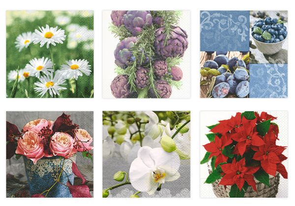 Салфетки для декупажа ассорти №0823-03, 6 шт, Вестники лета, Love2art №0823-03