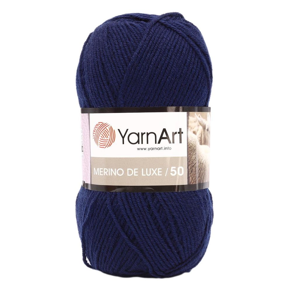 Пряжа YarnArt (ЯрнАрт) Merino de Lux / уп.5 мот. по 100 г, 280м, 583 т.синий