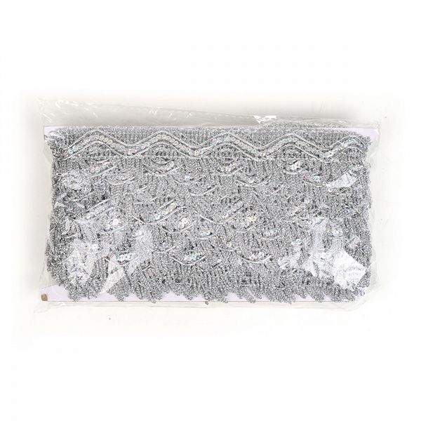 Тесьма отделочная 40 мм, 13-2265 цв.серебро уп.13.71м