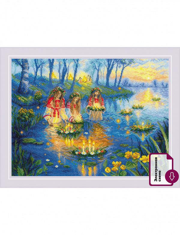 Набор для вышивания нитками Риолис 2235, Купальская ночь, 40х30 см