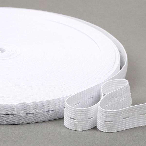 Резинка перфорированная 20.0 мм / 40 метров, вязаная, белый