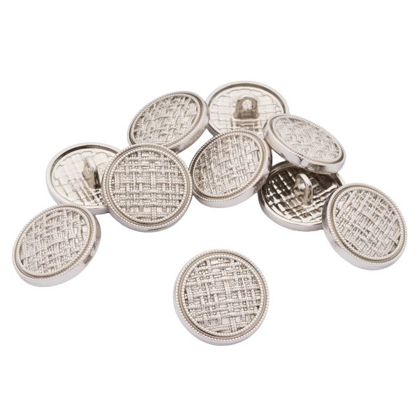Пуговицы на ножке 28L=18 мм, металл, Silver (серебристый), 10 шт, MP06