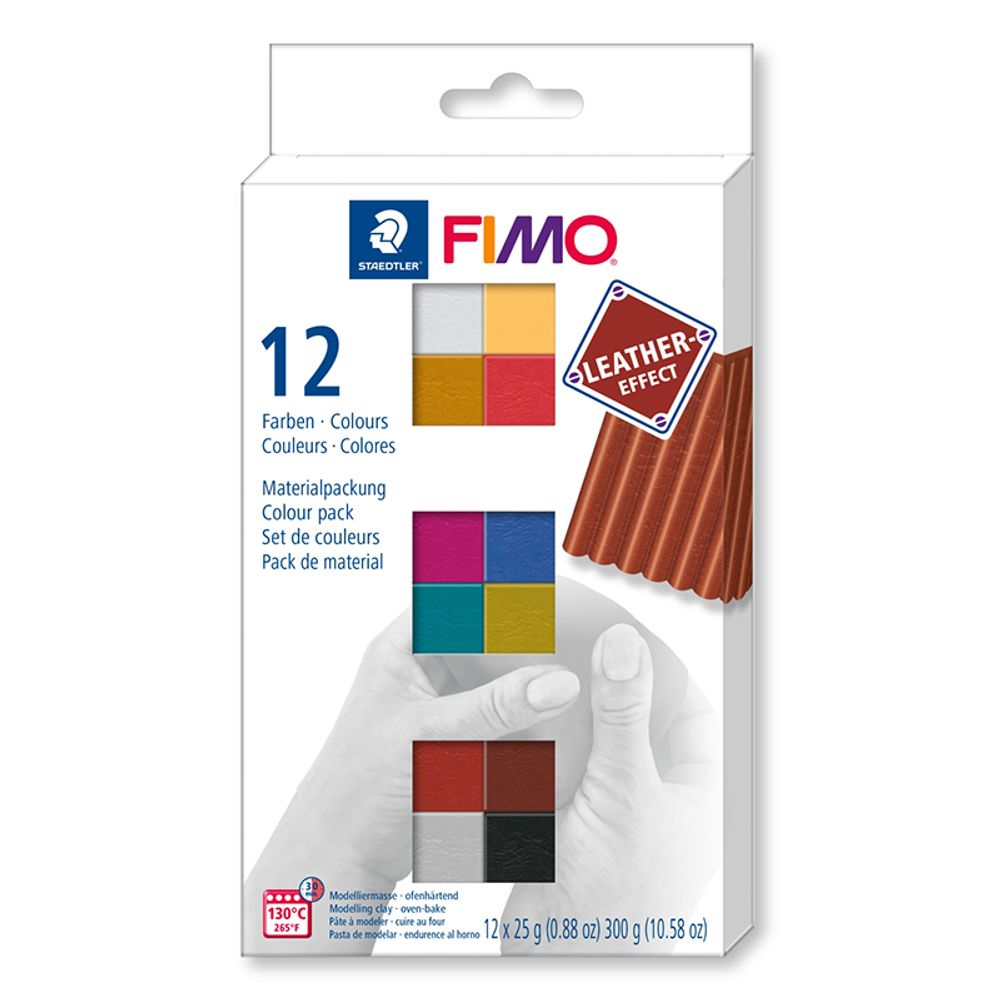 Набор полимерная глина Fimo Leather-Effect базовый комплект, 342 г