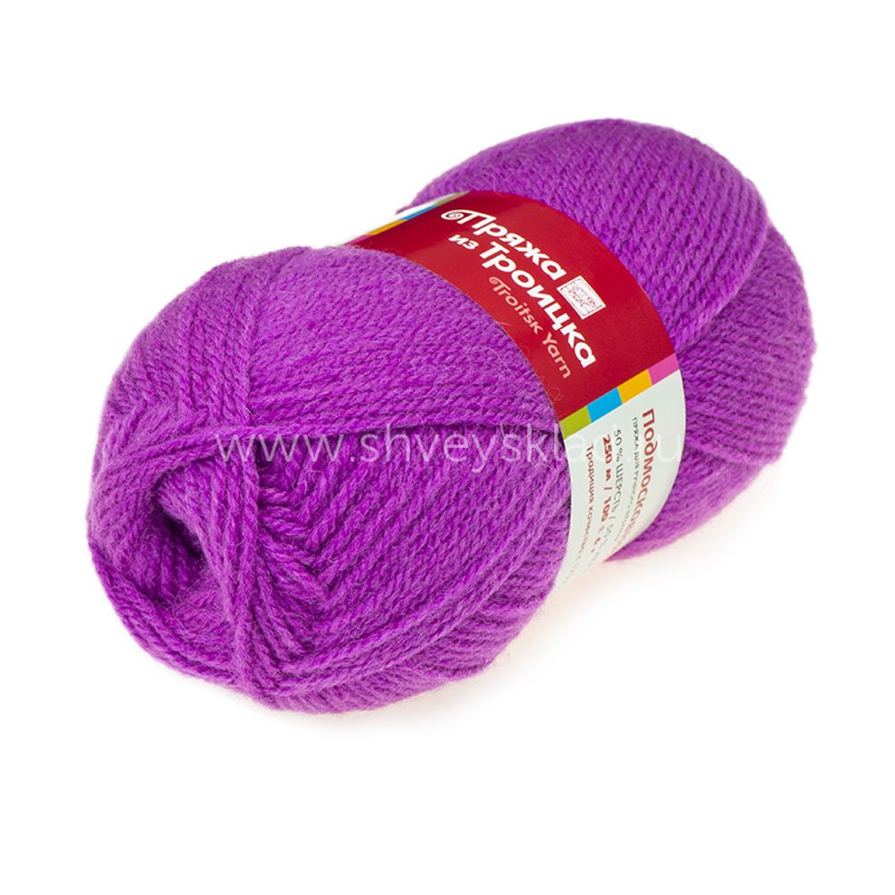 Пряжа Троицкая Подмосковная / уп.10 мот. по 100 г, 250м, 3880 фуксия
