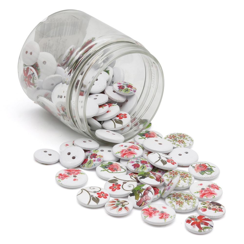 Украшения декоративные пуговицы деревянные Цветочки-лепесточки №3, 15-18 мм, 100 шт