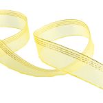 Лента капроновая (органза) 25.0 мм / 25 метров, 014 желтый/золото, Blitz ORT-25
