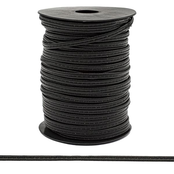 Шнур кожа искусственная ⌀5.0 мм / 50 метров, плоский, чёрный