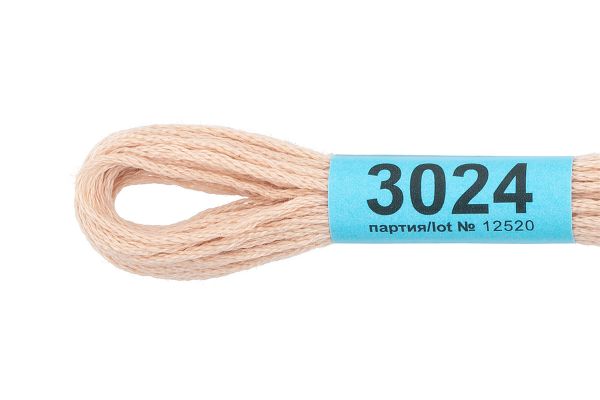 Мулине Gamma 100% хлопок, цв.3024 чайная роза, 24 мотка по 8 метров