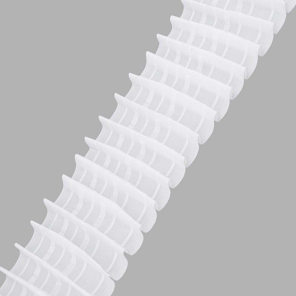 Лента (тесьма) шторная: сборка шахматная бабочка (1:2) 100 мм / 50 метров, (2 ряда петель, 4 шнура), белый, 1005t