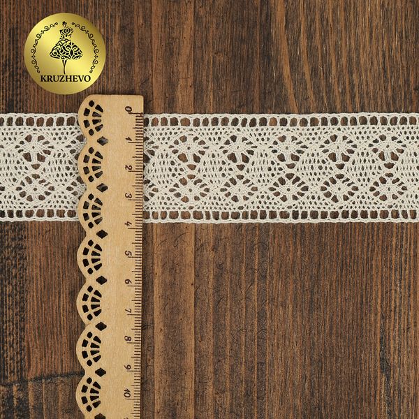 Кружево вязаное (тесьма) 40 мм / 10 метров, TBY.2443A цв.натуральный, Kruzhevo