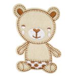 Термоаппликация Мишутка 70х97мм (Beige (бежевый))), 2 шт, LA524