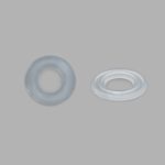 Кольцо уплотнительное пластик под кнопку и люверс 4 мм, прозрачный, 1000 шт