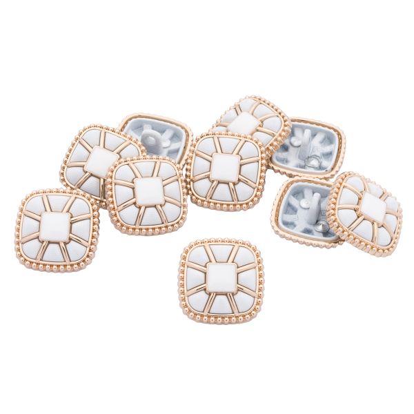 Пуговицы на ножке 28L=18 мм, металл, GD.White (золото-белый), 10 шт, MP07