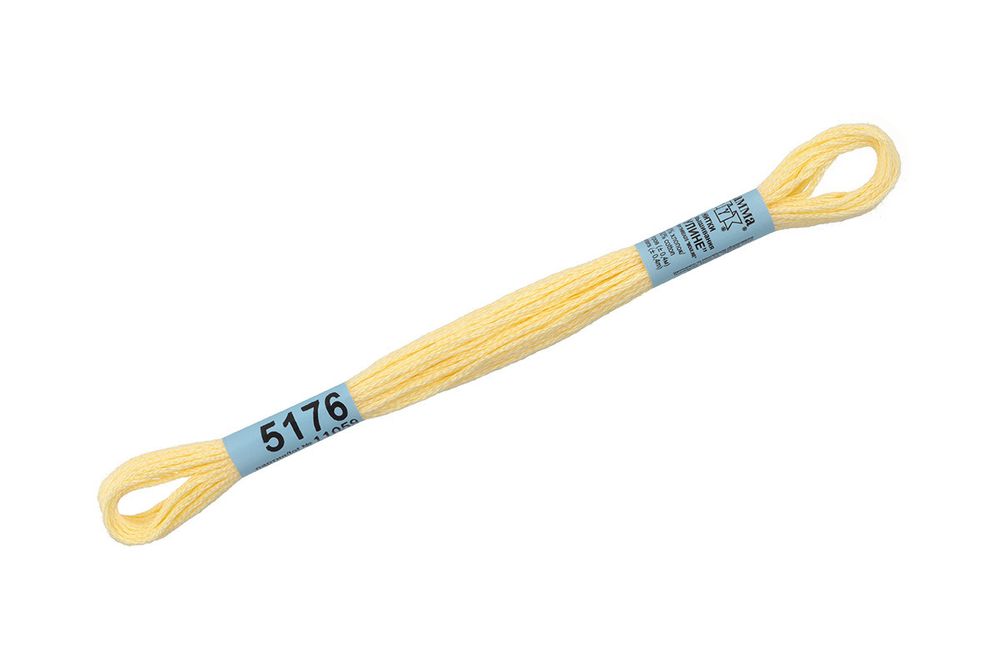 Мулине Gamma 100% хлопок, цв.5176 желтый, 24 мотка по 8 метров