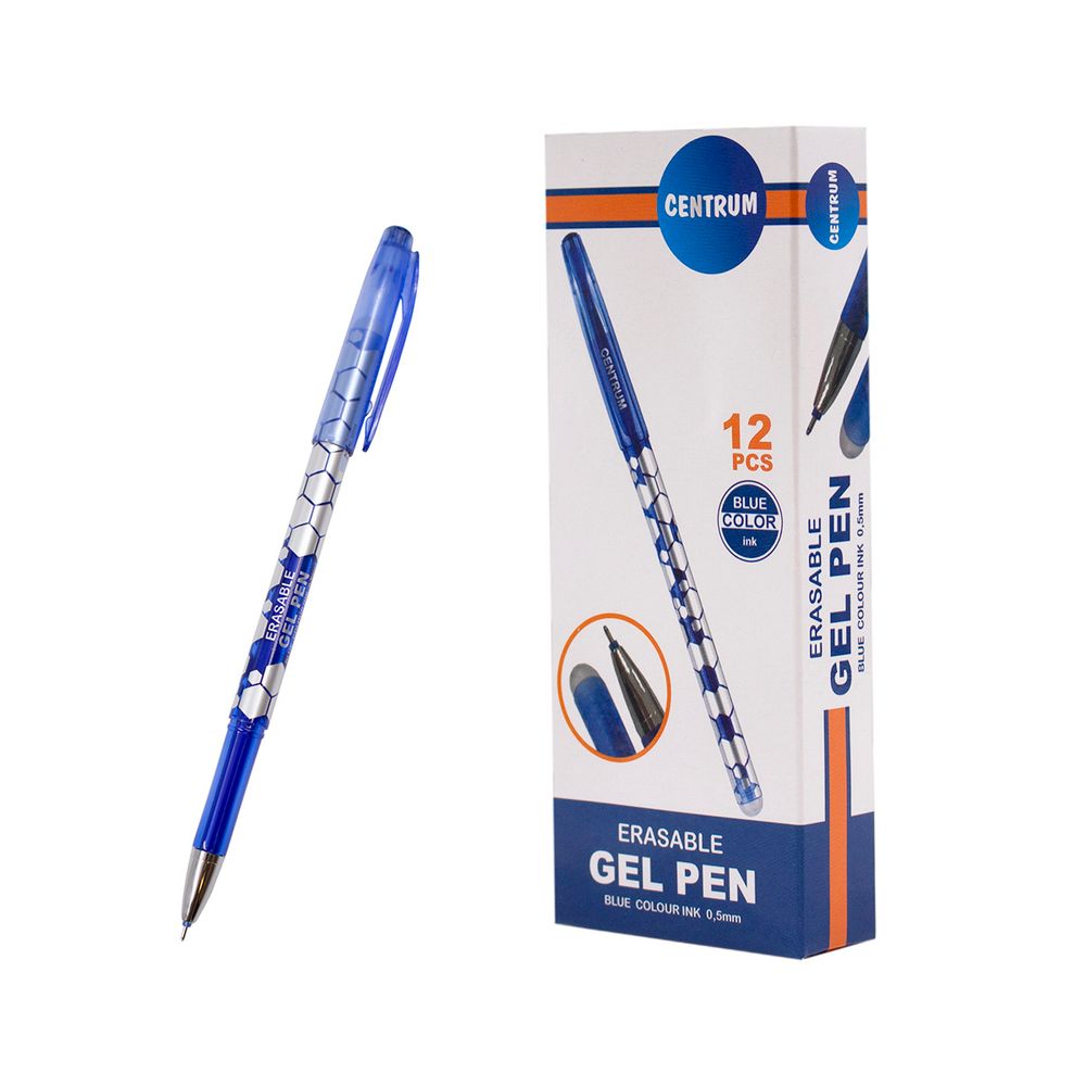 Ручка гелевая Eraseble, со стираемыми чернилами, синий, 0,5мм, 88046, 12 шт