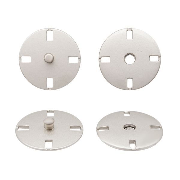 Кнопка пришивная металл ⌀21.0 мм, 10 шт, матовый серебристый, KN13