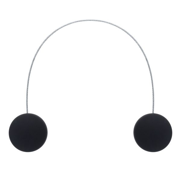 Магнитные клипсы с тросом (30см) d45, однотонные, гладкие (46 черный матовый), 1 шт