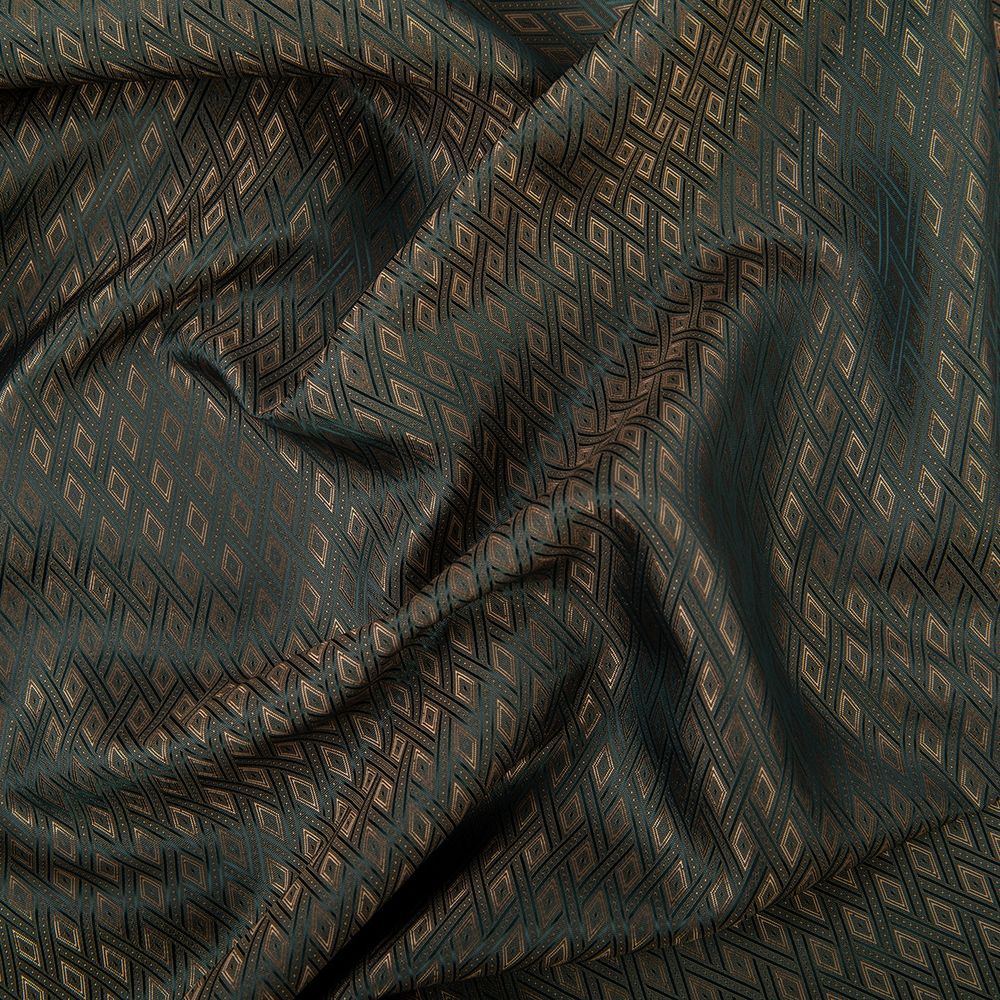 Ткань подкладочная (таффета) с рисунком 96 г/м², 100х145 см, 063 коричнево- черный (ромб), Gamma JTR