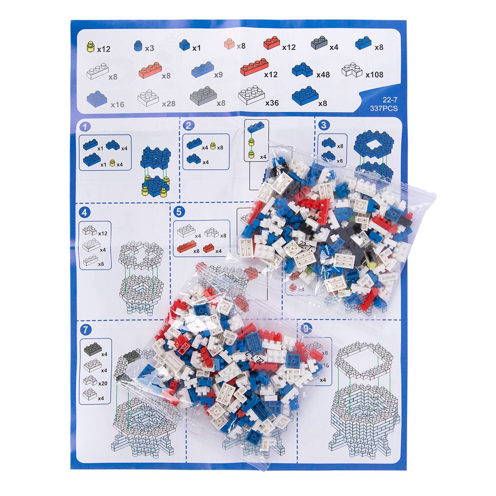 Конструктор пластиковый №07 Ракета 337 элемент, Поделкин PLK-02