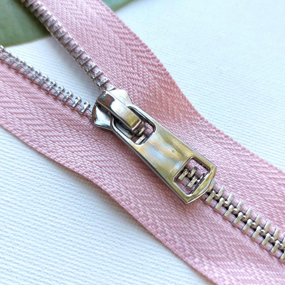 Молния металл Т5 (5 мм) 1 зам., н/раз., 18 см, никель, D274 пыльная роза, MaxZipper Premium, 6 шт