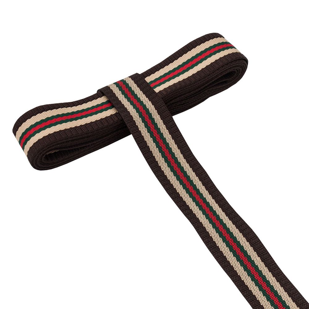 Стропа (ременная лента) 30 мм / 3 метра, [25 г/пог.м], с принтом 2-сторонняя, 1217 бежевый/коричневый, 3Al361