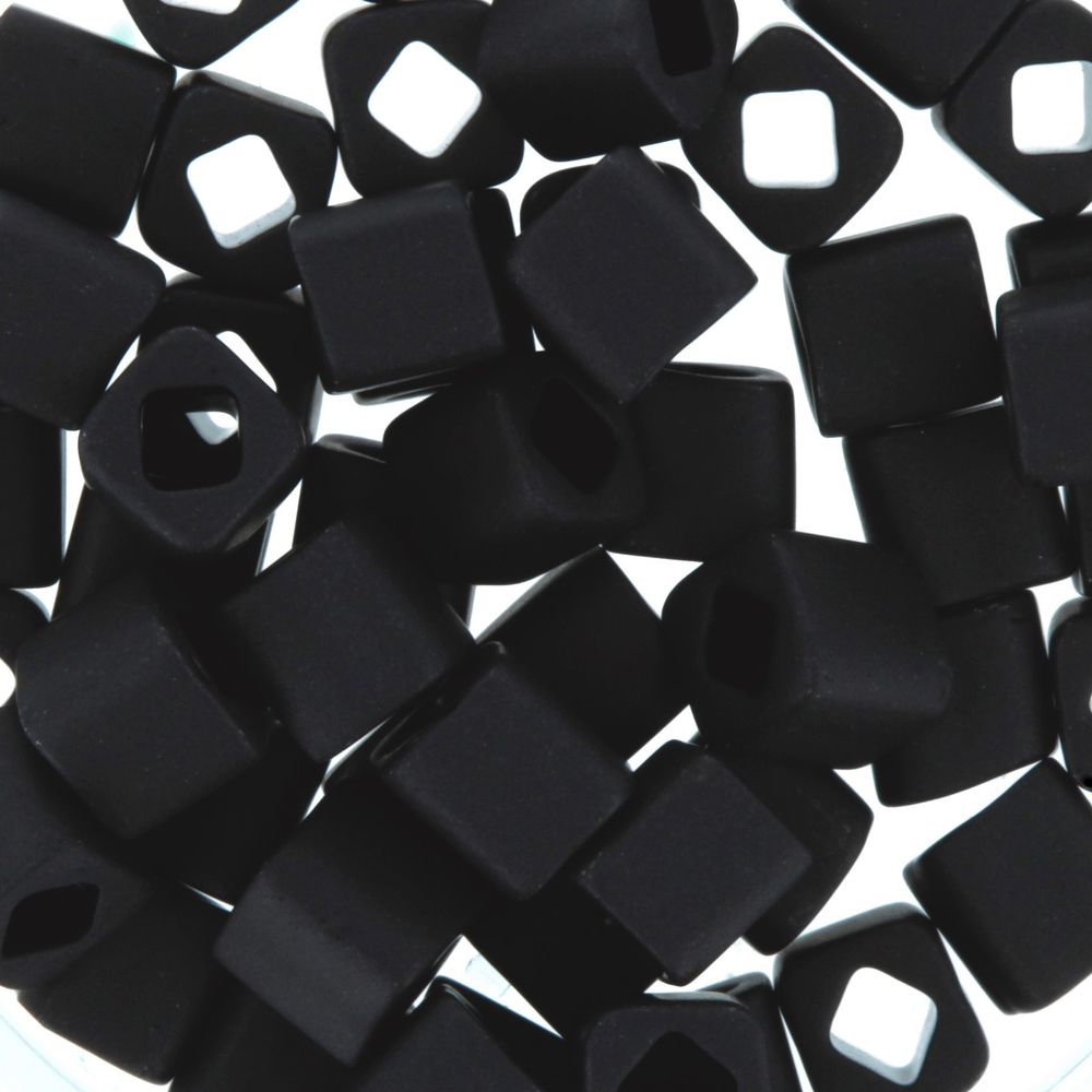 Бисер Toho Cube 2 (4 мм), 5х5 г, 0049F черный/матовый