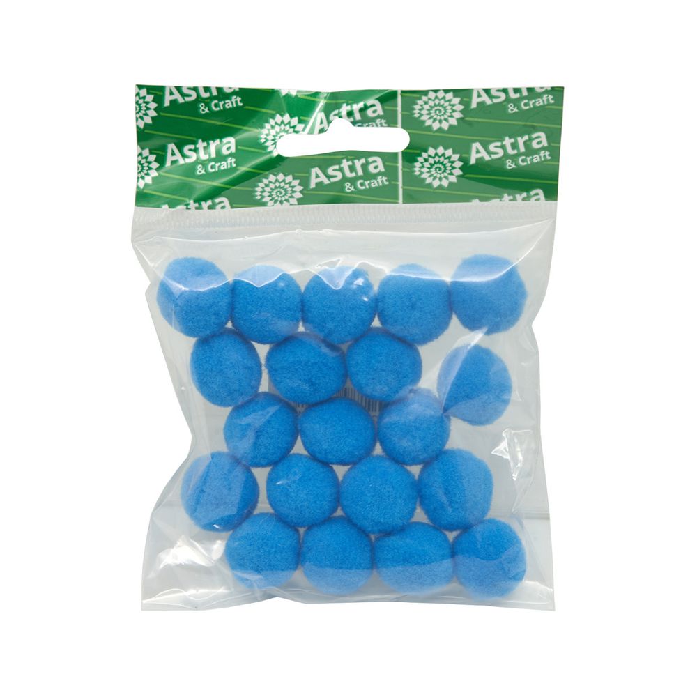 Помпоны для творчества 20 мм, 20 шт, 42 синий AR079
