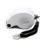 Лупа складная 30х, диам. 25 мм, с подсветкой, 2 LED