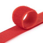 Лента контактная липучка фасовка (велкро) пришивная 25 мм / 5 шт по 25 см, 026 красный, Gamma LG-25, ПАРА (крючок+петля), качество "B"