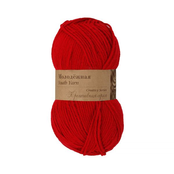 Пряжа Пехорка Молодежная / уп.5 мот. по 100 г, 280 м, цв.091 кармин