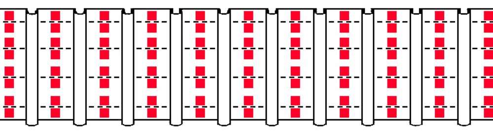 Лента (тесьма) шторная: сборка карандаш (1:2) 100 мм / 50 метров, белый, OZ-IS 4338 P