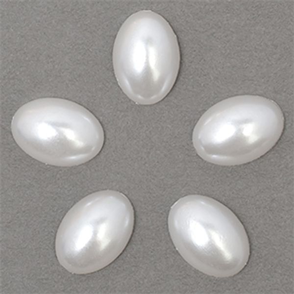 Полужемчужины перламутр Овал 10х14 мм цв.41 белый уп.500г (1200 шт)