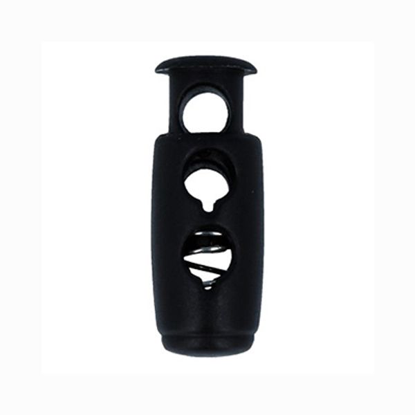 Фиксатор (зажим) для шнура пластик 2 отв., ⌀4.0 мм, 72 шт, 01 черный, Micron A 1176