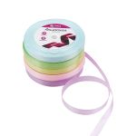 Набор атласных лент 5 цветов по 10.0 мм / 23 метра, пастельный микс