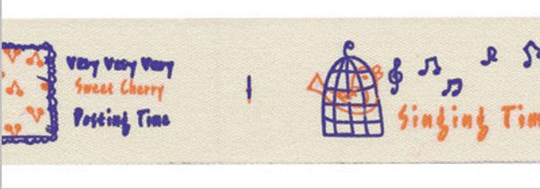 Лента хлопок с рисунком 16.0 мм / 5 шт по 3 метра, B6 113/021 Мотив, сине-оранжевый, CLP-162 Gamma