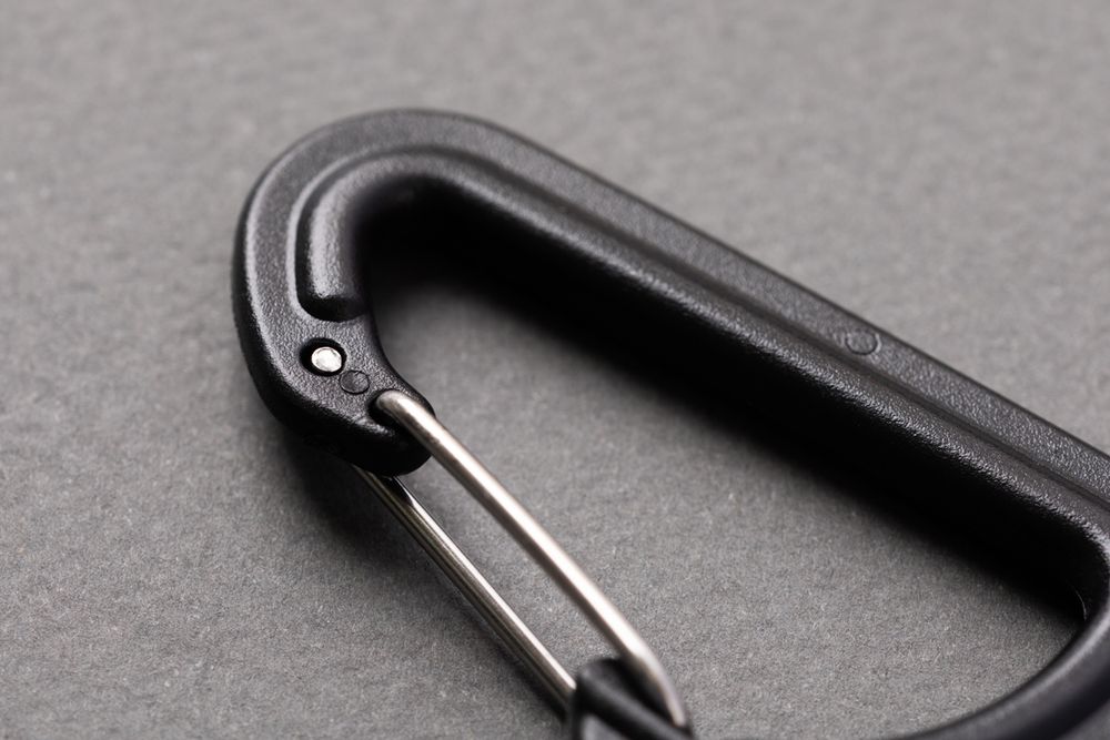 Карабин пластик с металлической застежкой 55х35 мм, 50 шт, черный, Gamma GHB018