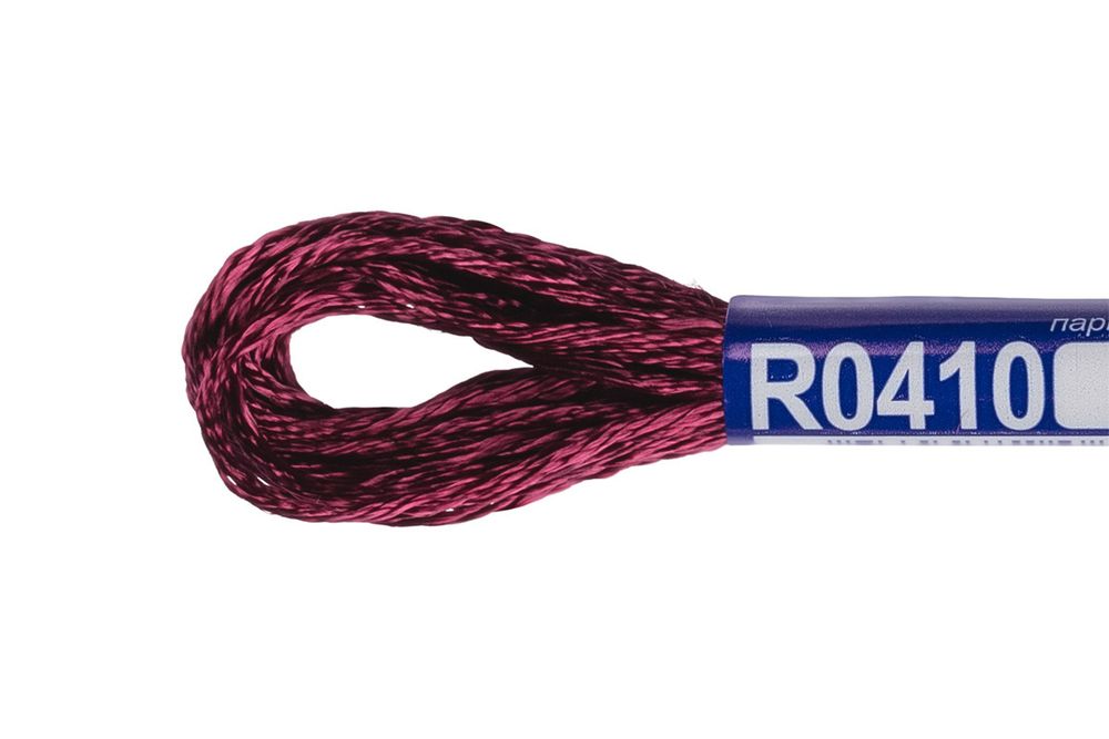 Мулине Gamma вискоза 100%, цв.R0410 т-бордовый, 12 мотков по 8 метров