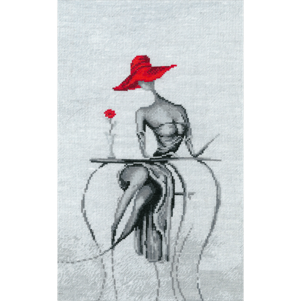 Набор для вышивания нитками Нитекс, За столиком 23х38 см