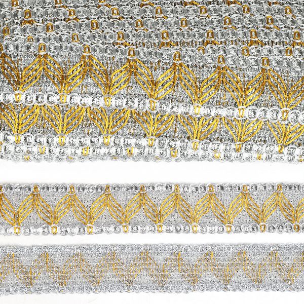 Тесьма отделочная 40 мм, 13-7871 цв.серебро уп.13.71м