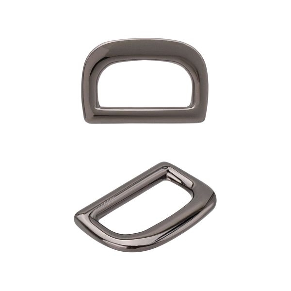 Полукольцо литое металл 20мм (28х19мм), черный никель (олово), МВ2344, 6 шт